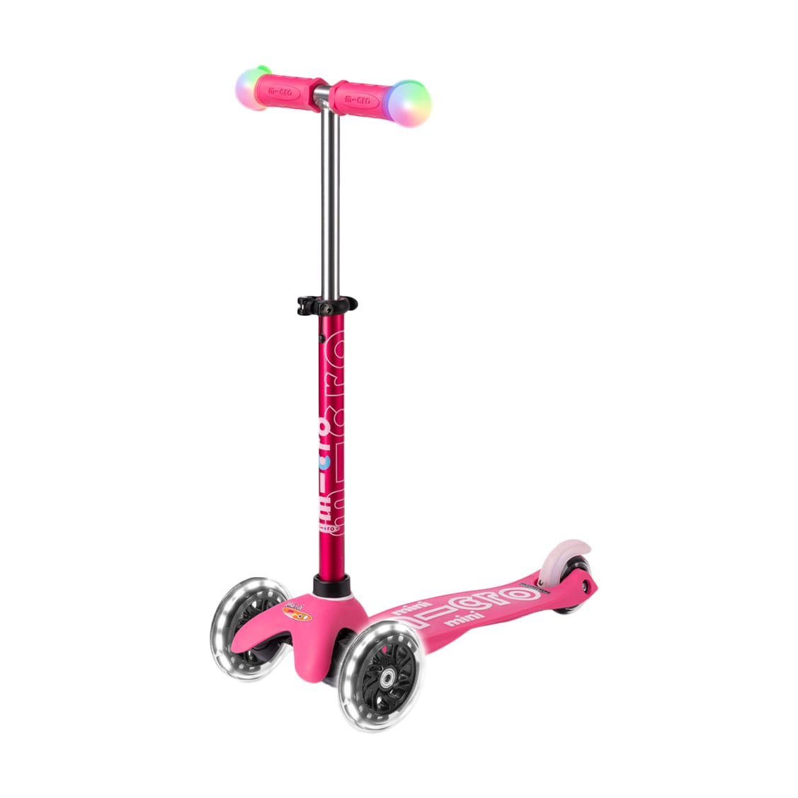 Дитячий самокат Micro Mini Deluxe Magic LED триколісний, рожевий, від 2 років (MMD130)